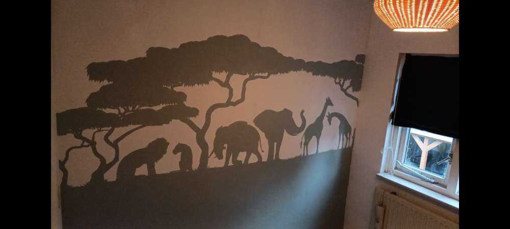 Silueta de animales de safari, verde claro