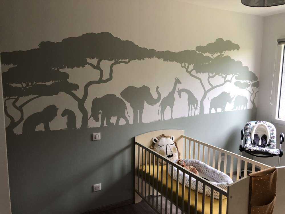 Silueta de animales de safari, verde claro