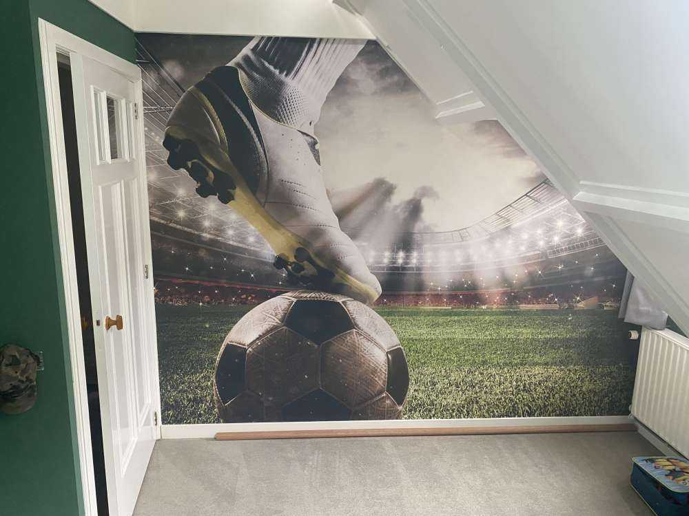 Jugador de fútbol en el estadio