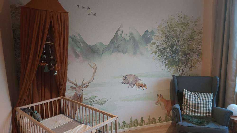 Animales del bosque en tonos grises