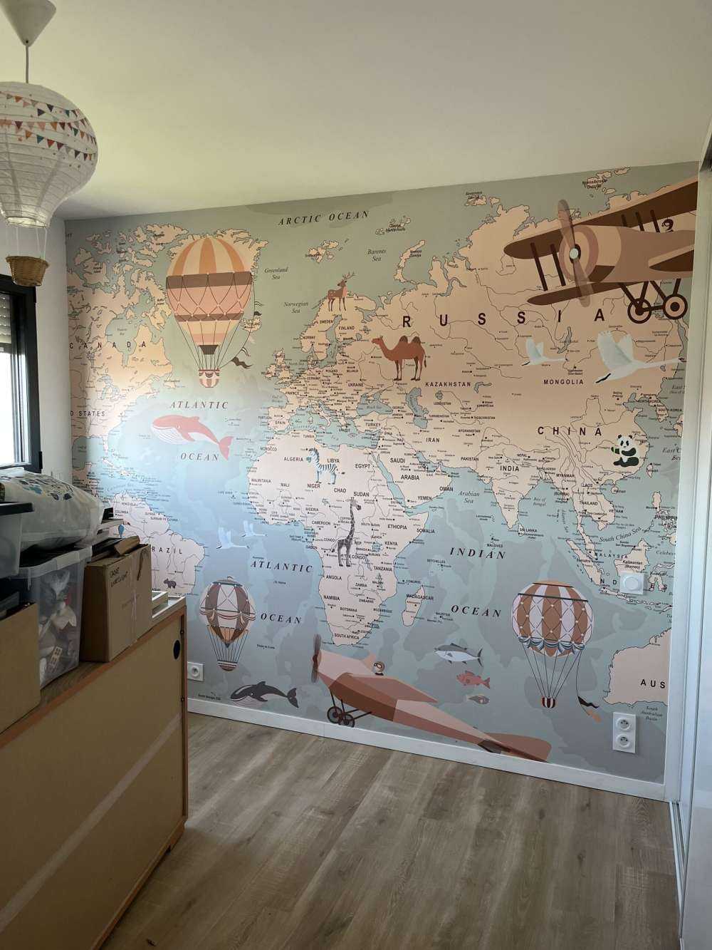 Mapa del mundo beige