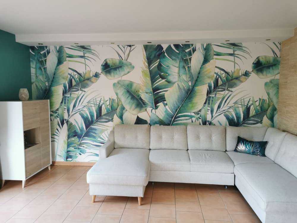 Hojas de palmera pintadas