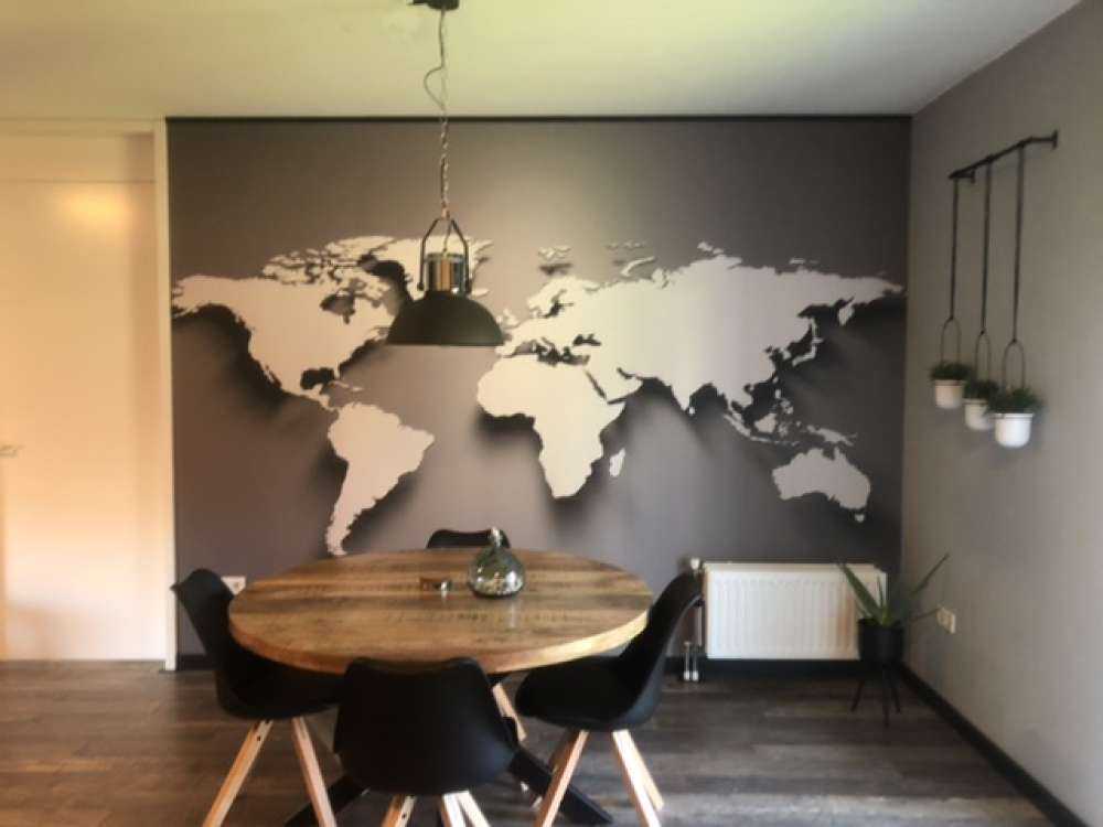 Mapa del mundo 3D en negro