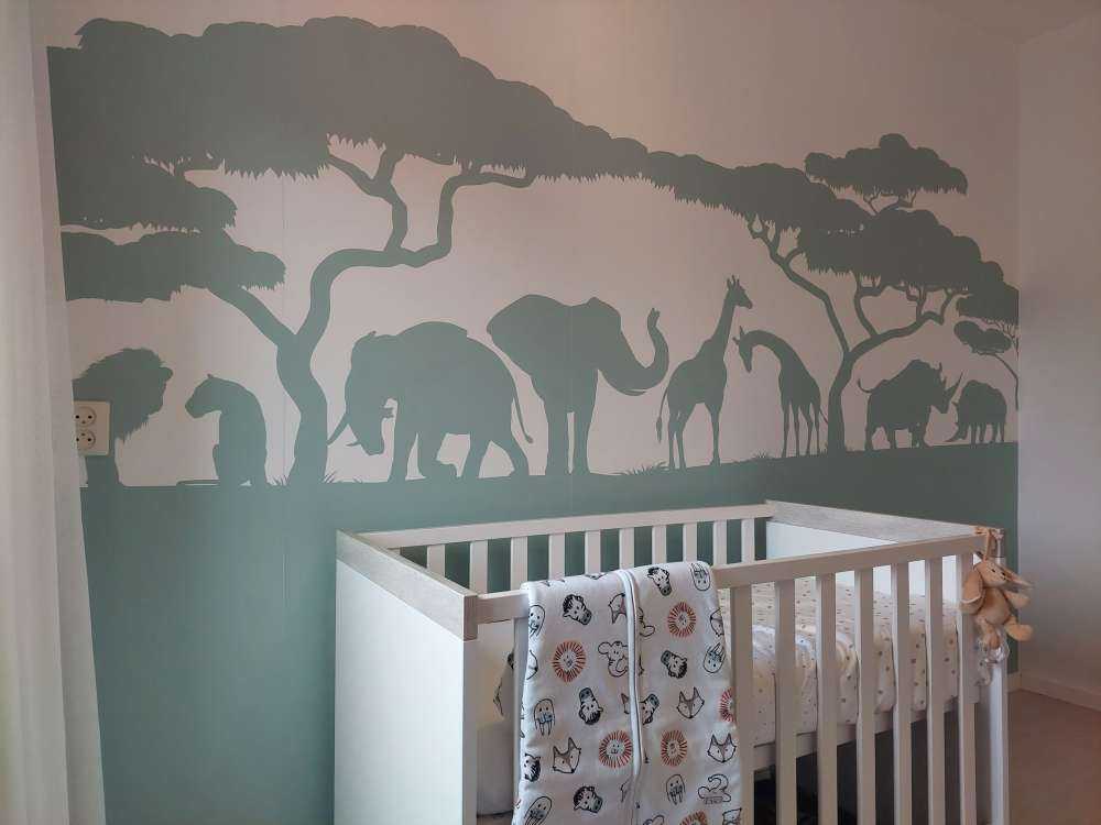 Silueta de animales de safari, verde claro