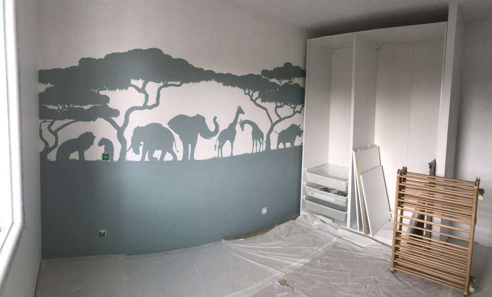 Silueta de animales de safari, verde claro