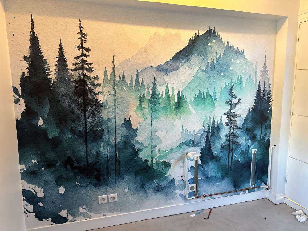 Bosque en acuarela