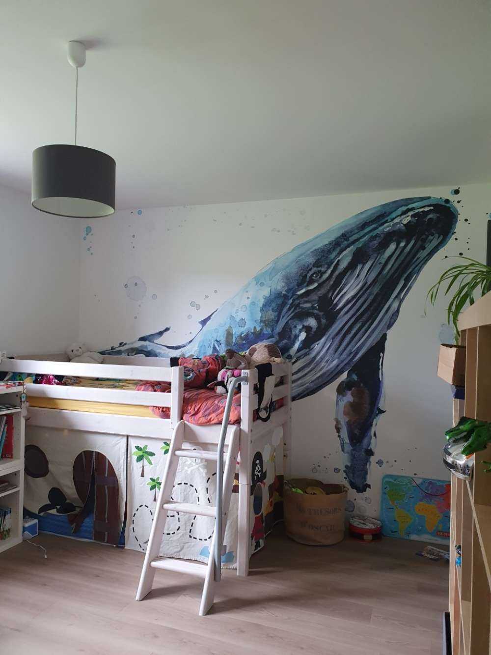 Ballena jorobada de acuarela