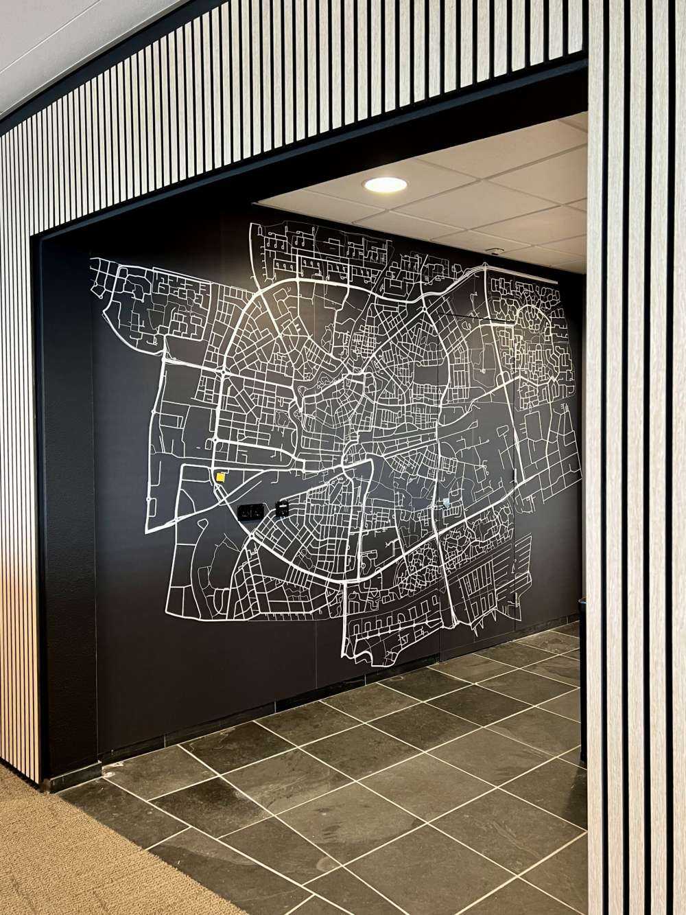 Mapa de Leeuwarden, negro