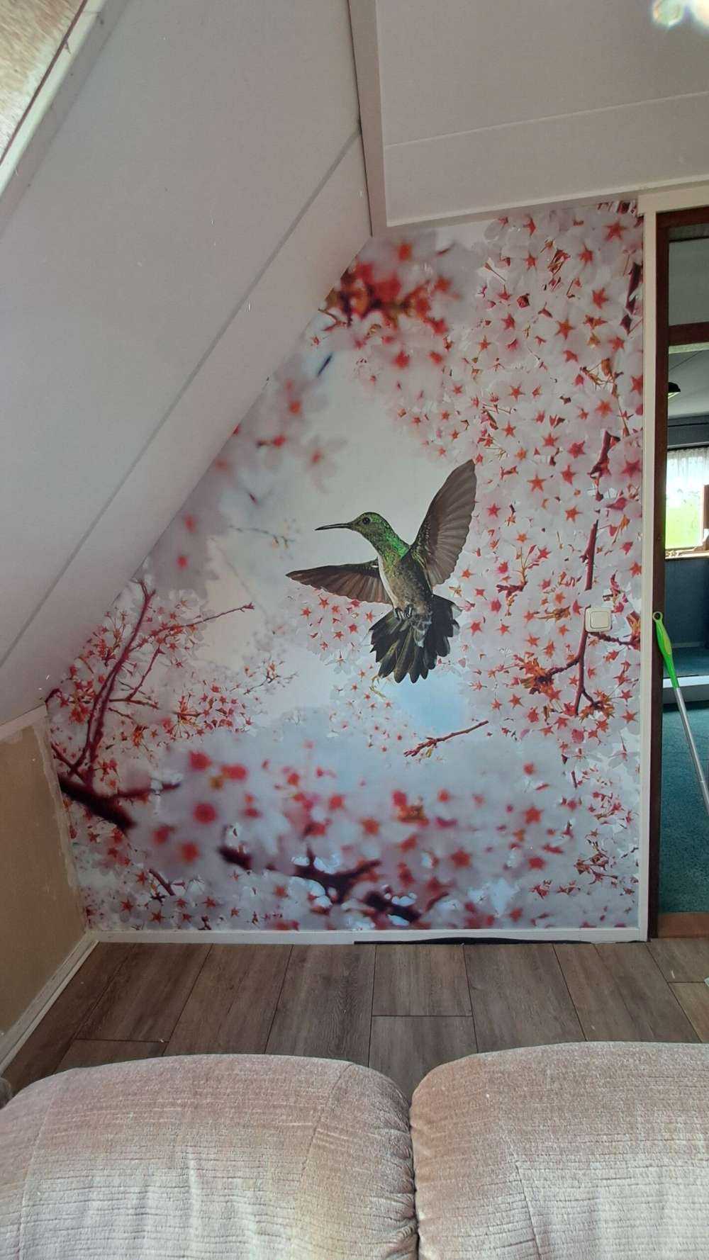 Colibrí entre las flores
