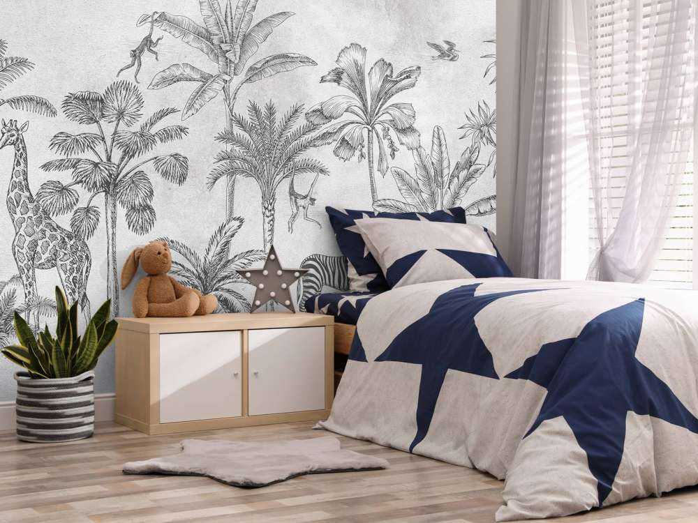 Animal tropical de la selva gris