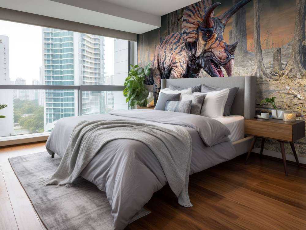 Torosaurus en una zona desierta