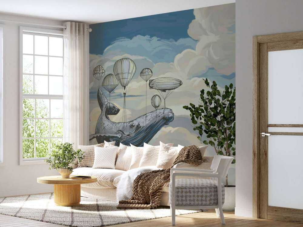 Globos aerostáticos con una ballena