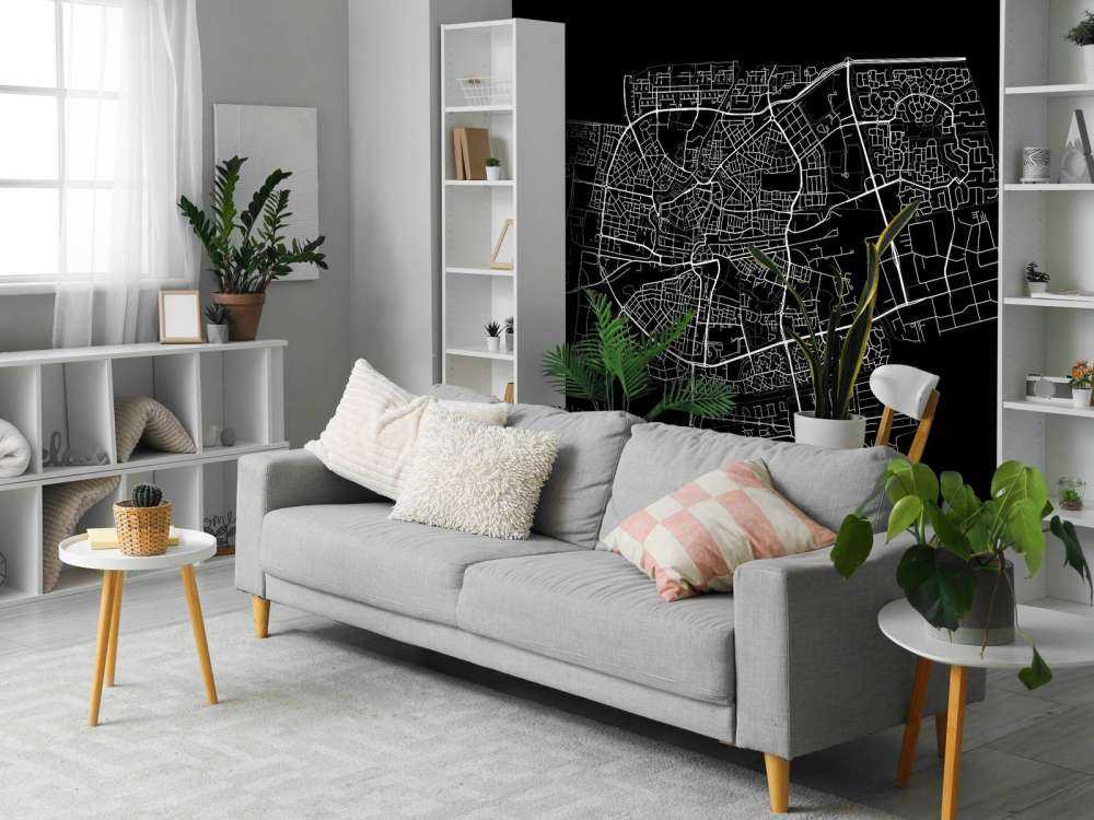 Mapa de Leeuwarden, negro