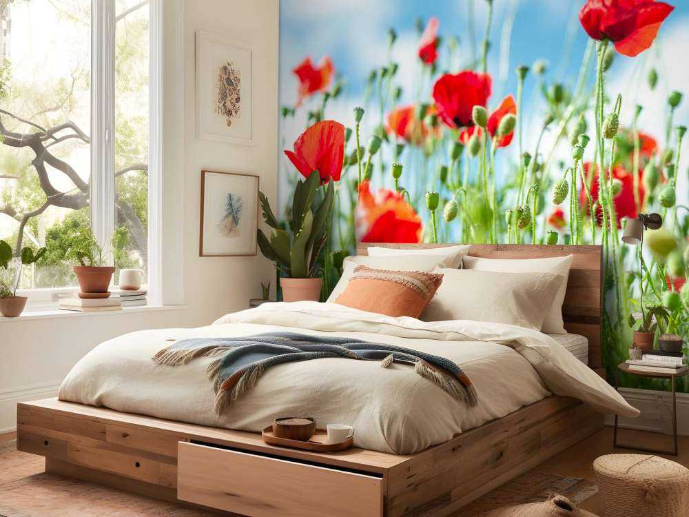 Campo con amapolas