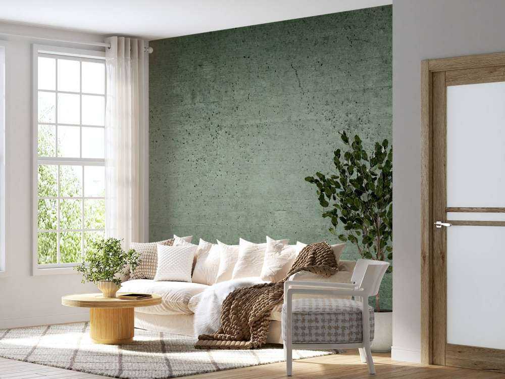 Muro de hormigón verde