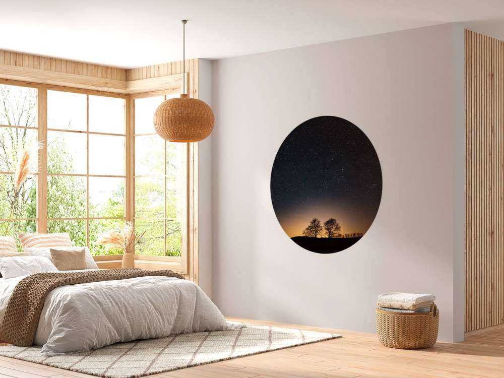Puesta de sol con estrellas