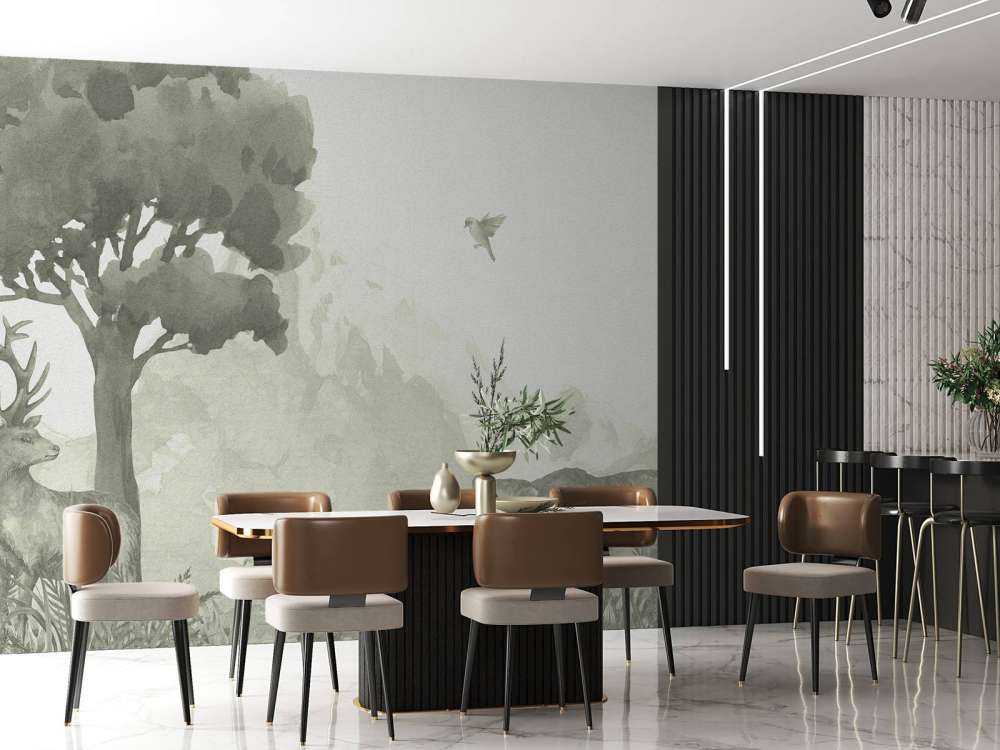 Animales del bosque en verde