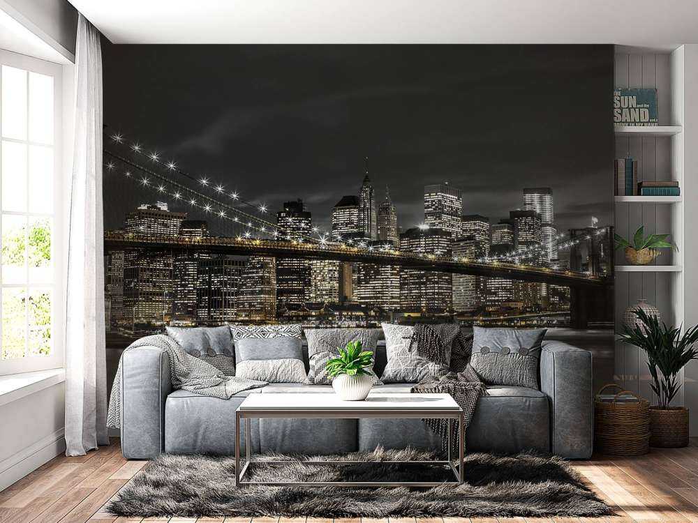 Puente de Brooklyn de noche