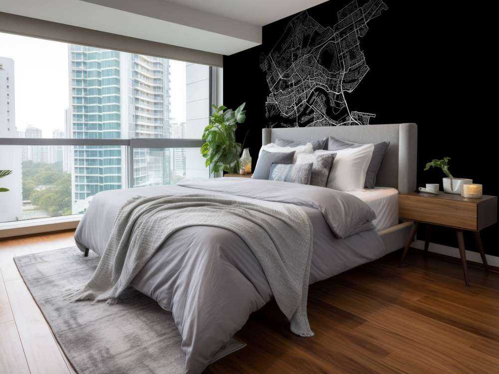 Mapa de Rotterdam, negro