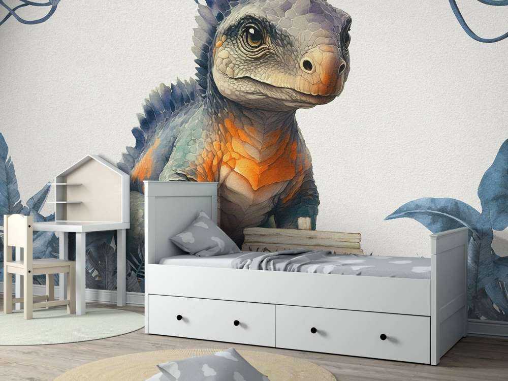 Bebé anquilosaurio en la jungla azul