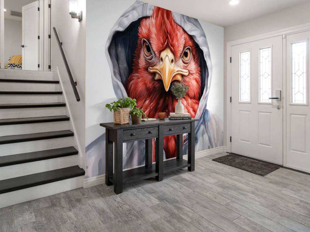 Pollo de dibujos animados en acuarela con sudadera con capucha
