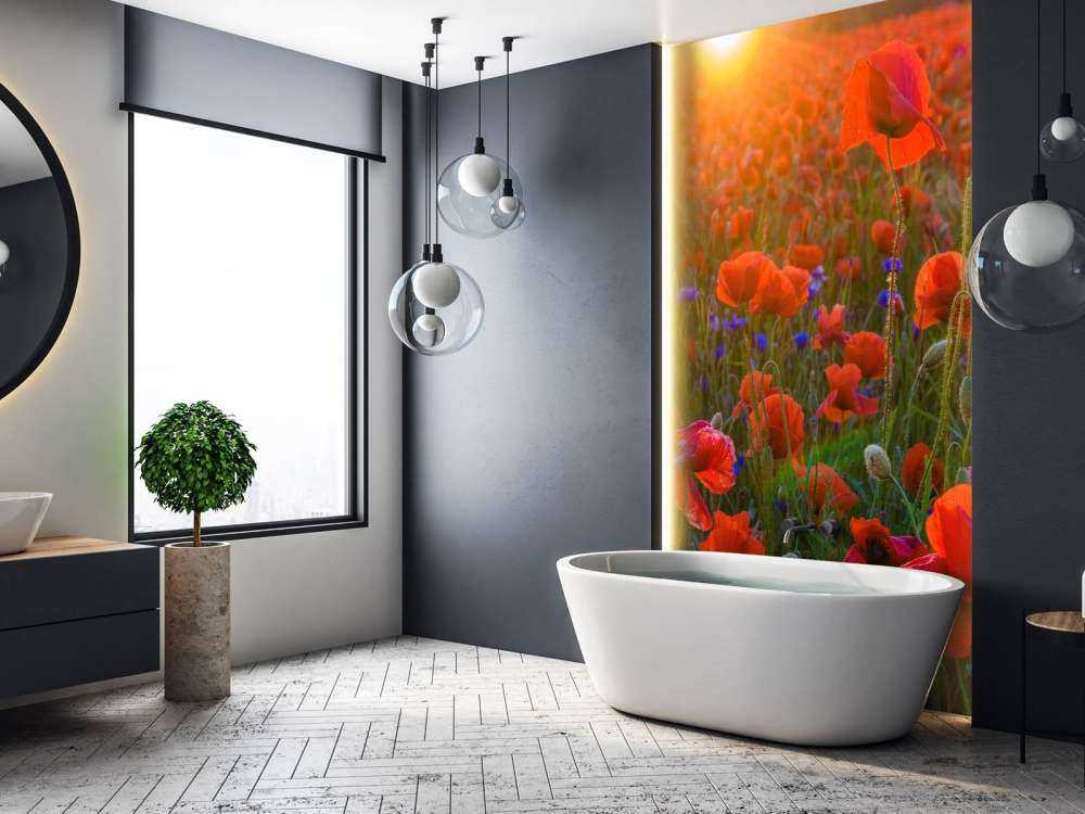 Amapolas con sol naciente