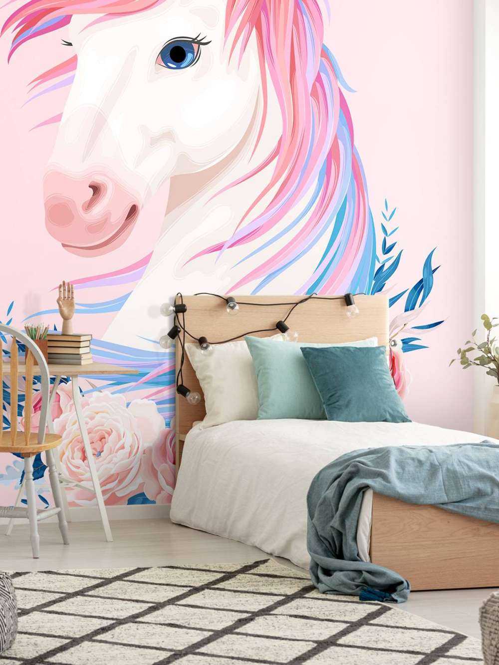 Unicornio con flores