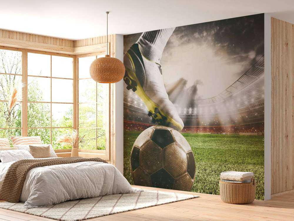 Jugador de fútbol en el estadio