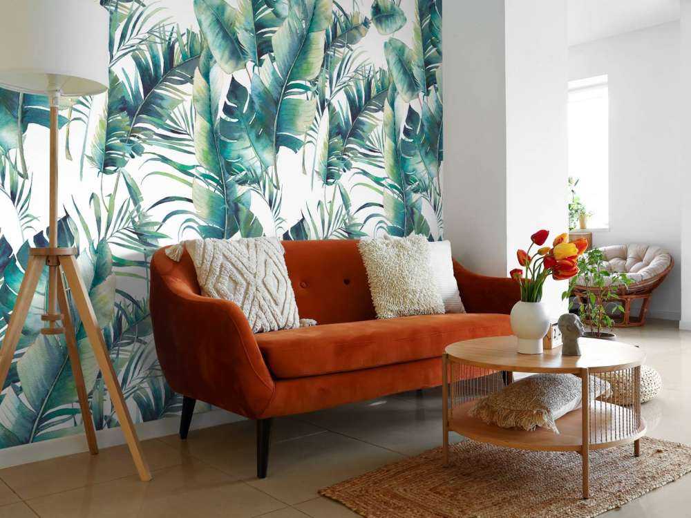 Hojas de palmera pintadas
