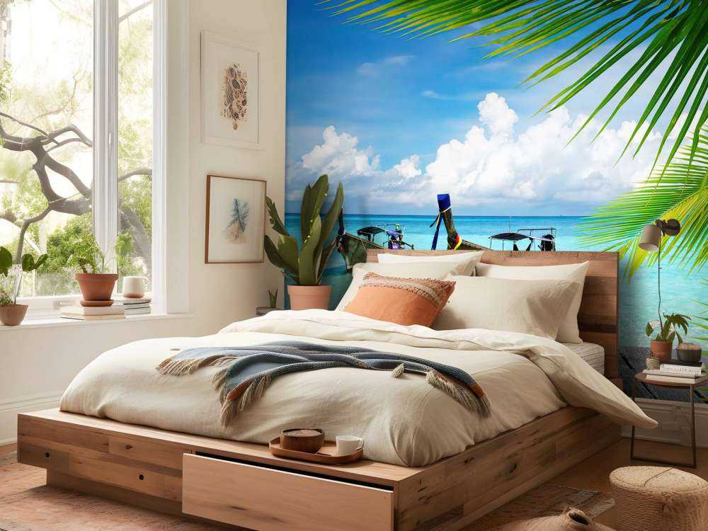 Barco y una palmera