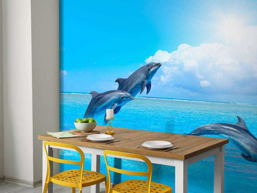 Delfines en el océano