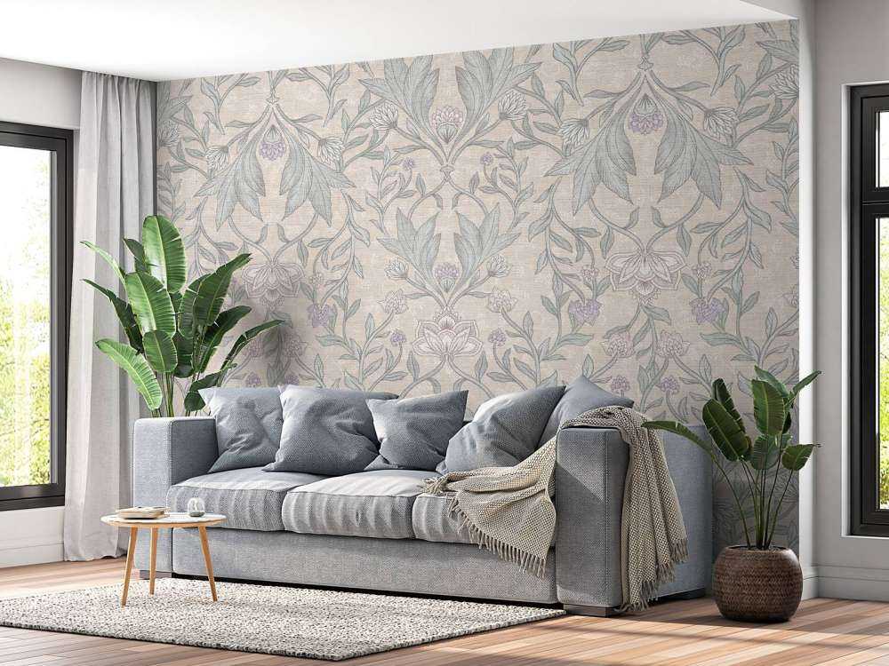 Morris floral damasco - beige neutro