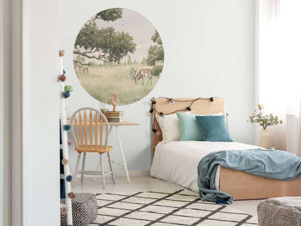 Paisaje con animales en beige
