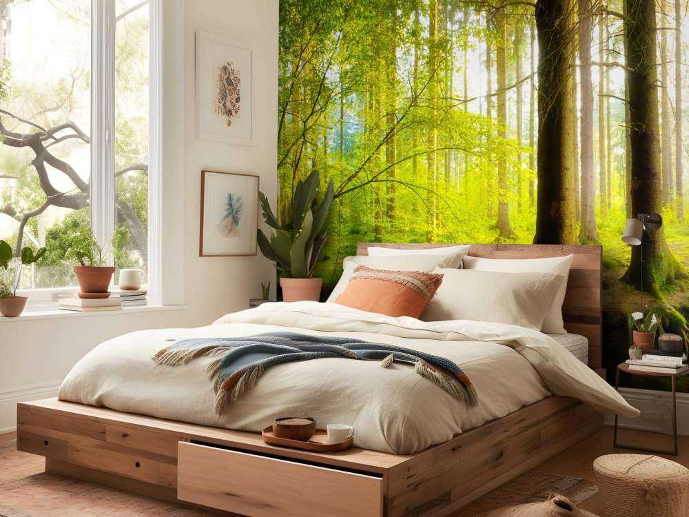 Bosque verde y fresco
