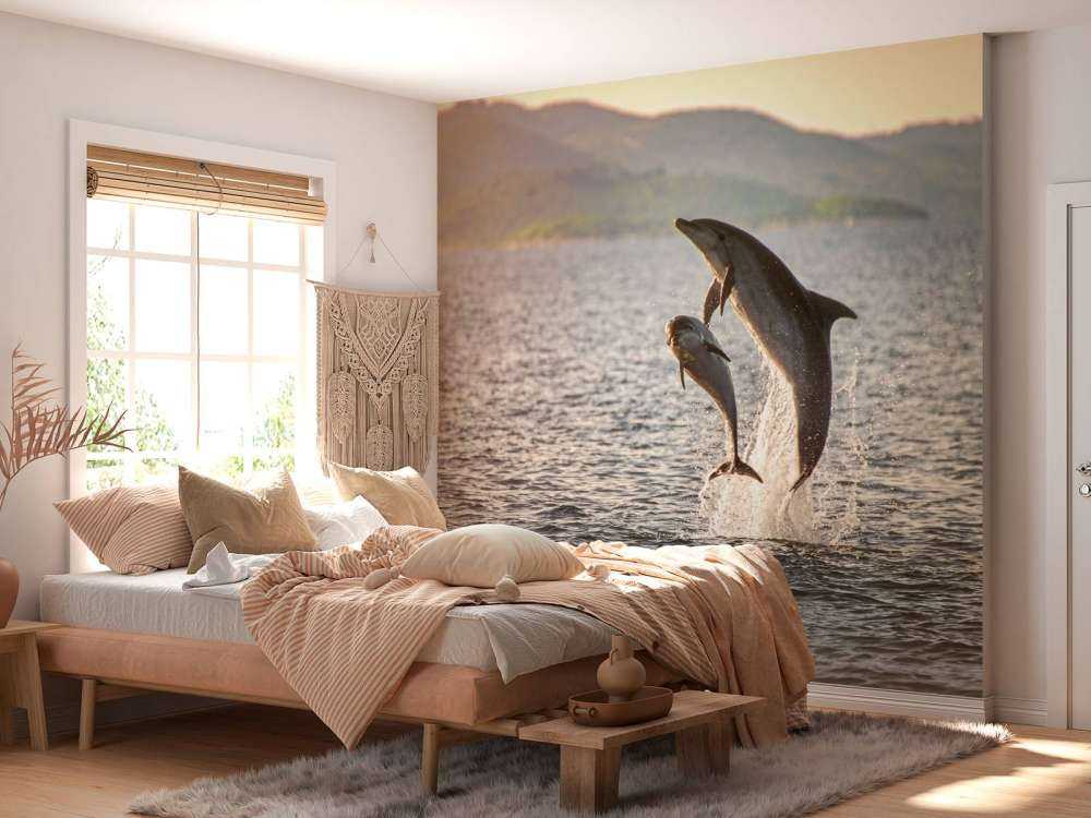 Dos delfines saltadores