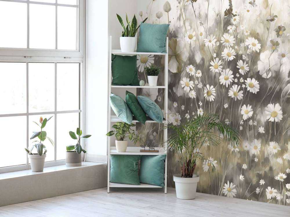Vegetación exuberante del verano taupe cálido