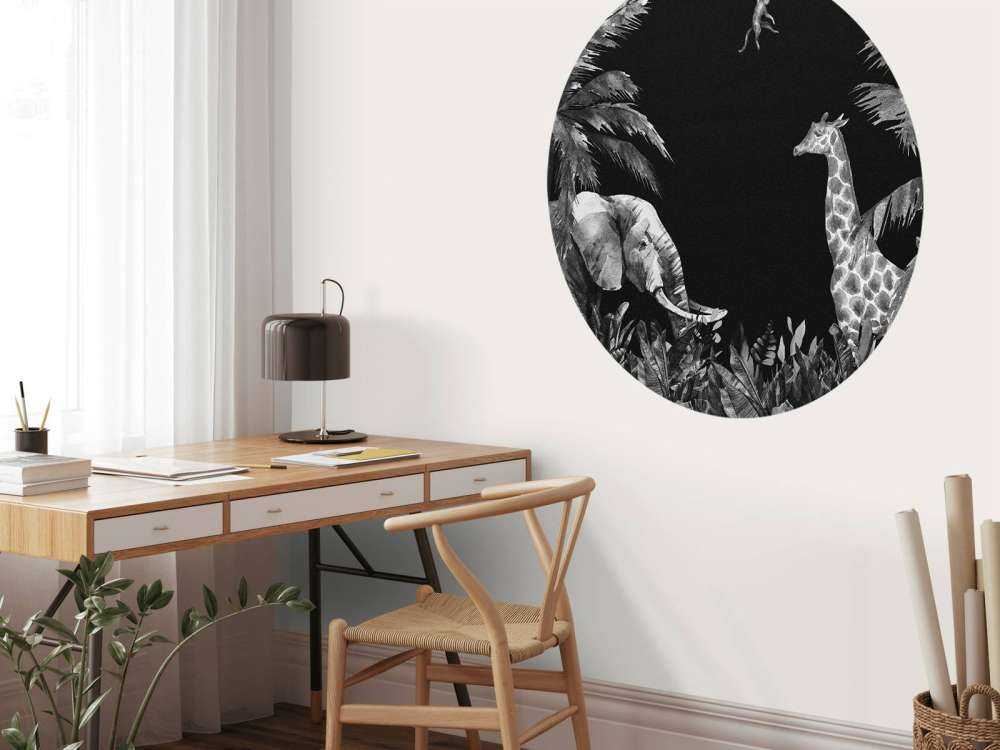 Animales de la selva en blanco y negro