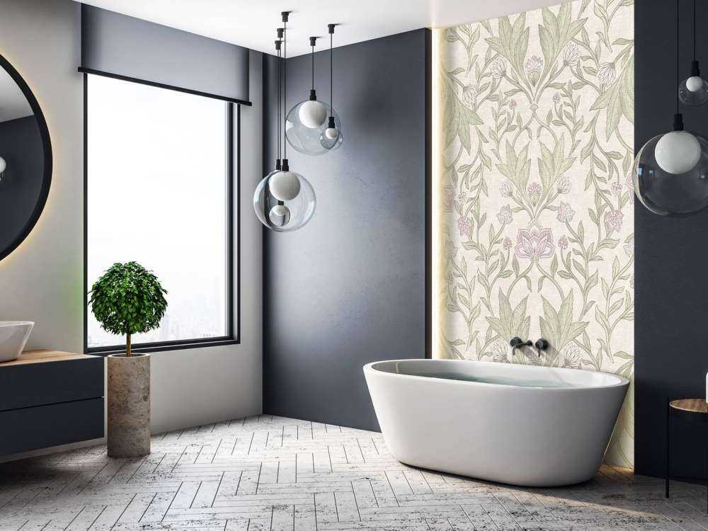 Morris damasco de flores - crema