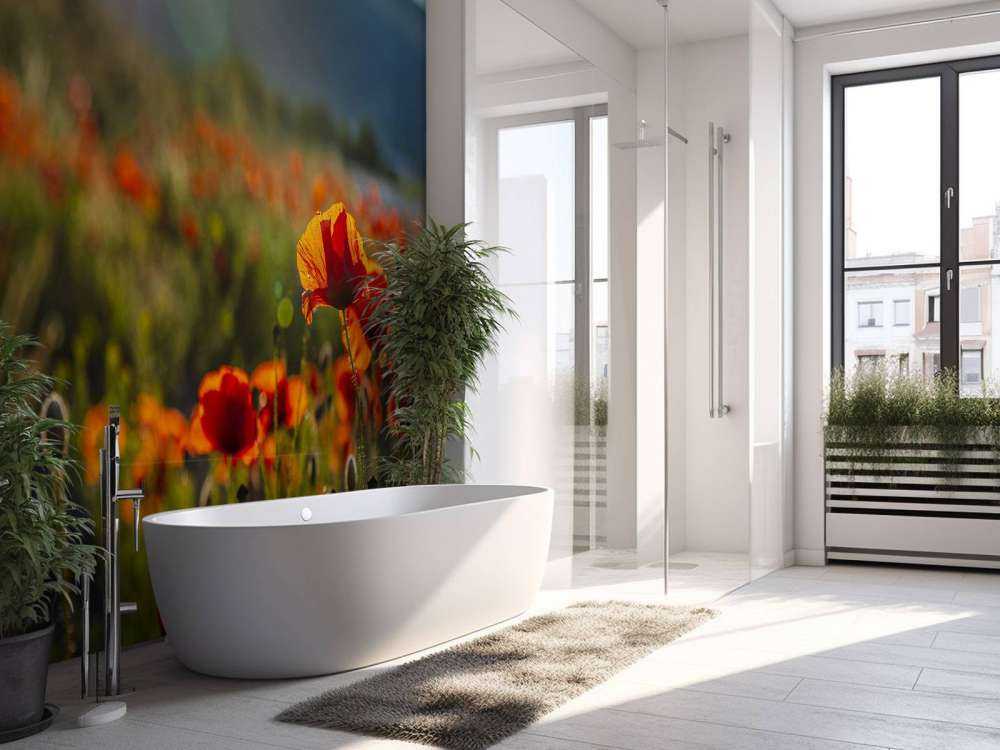 Amapolas con rayos de sol