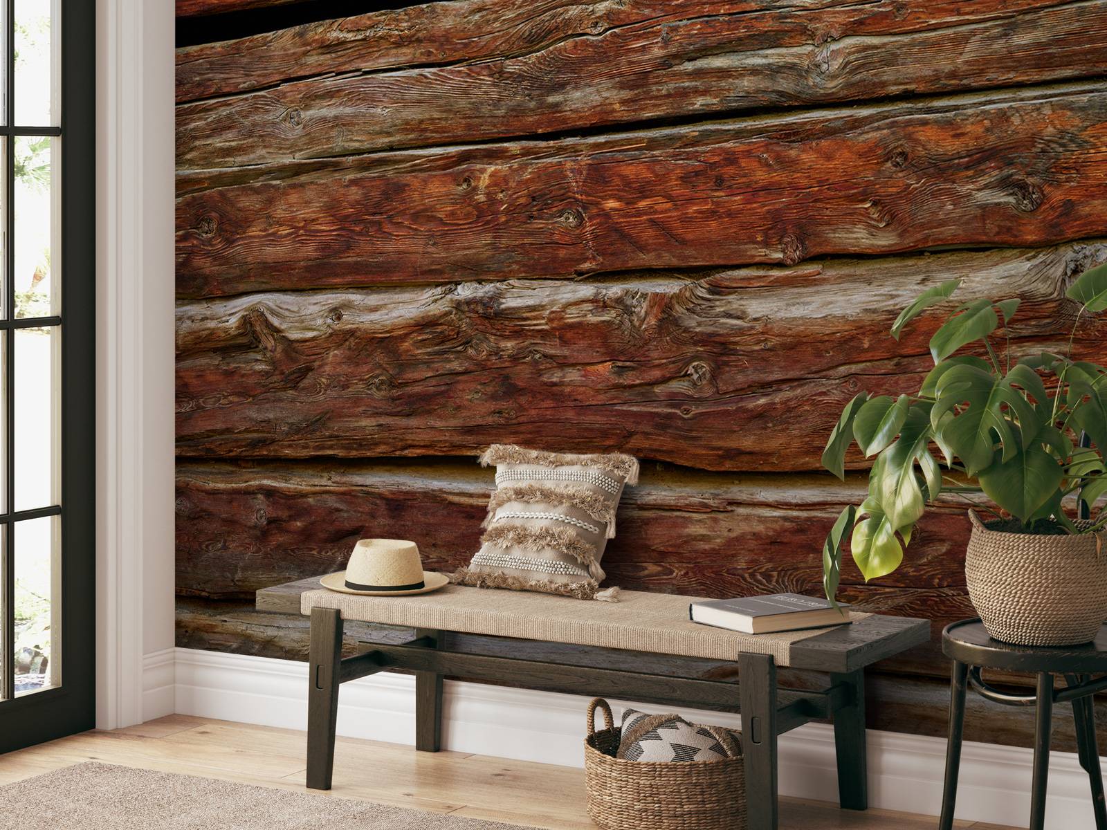 Papel Pintado - Tablones de madera rugosa, image size:1600x1200