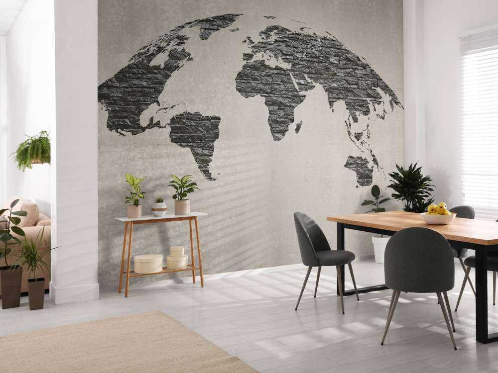 Mapa del mundo piedras oscuras