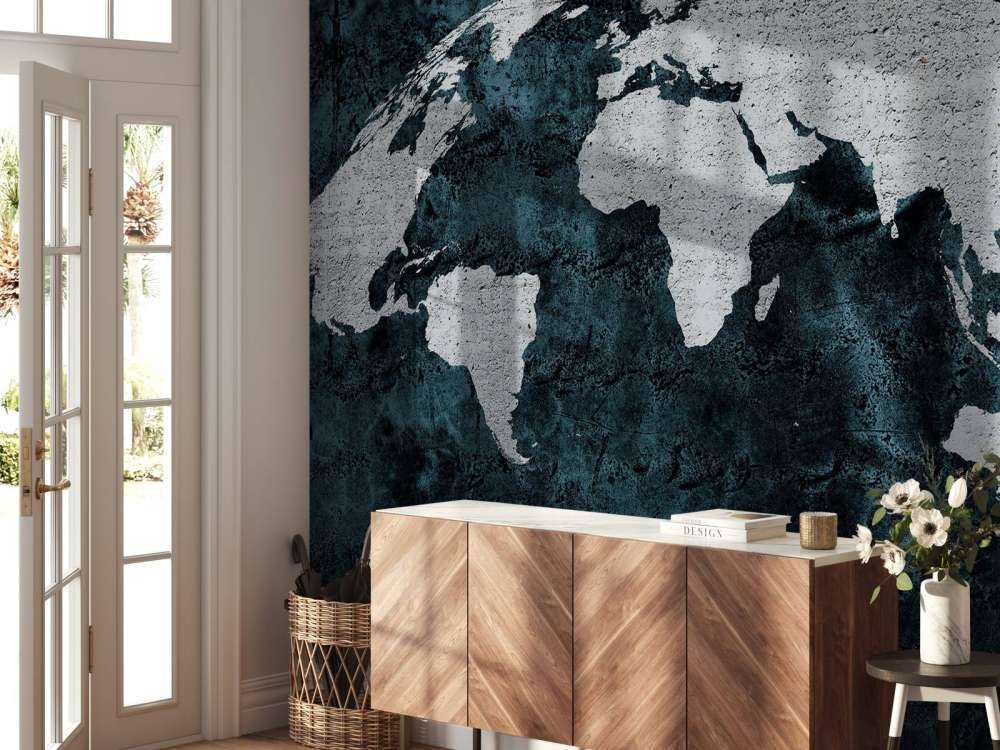 Mapa del mundo estructura de hormigón