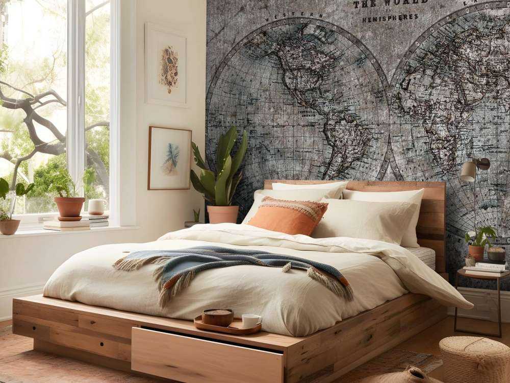 Mapa del mundo con tonos grises