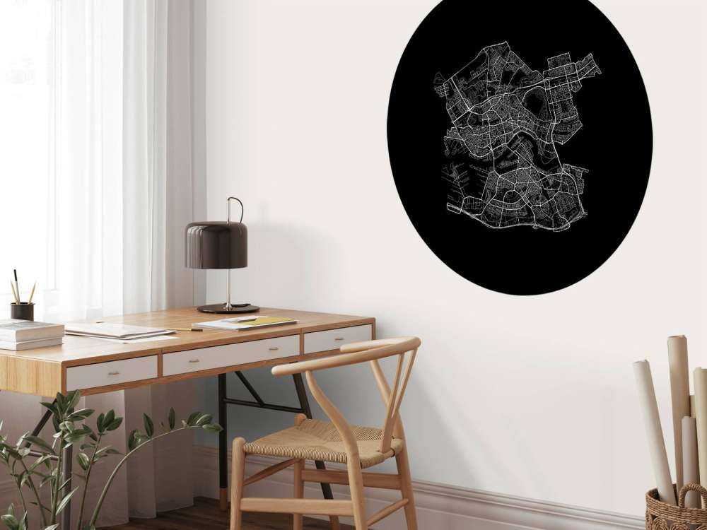 Mapa de Rotterdam, negro