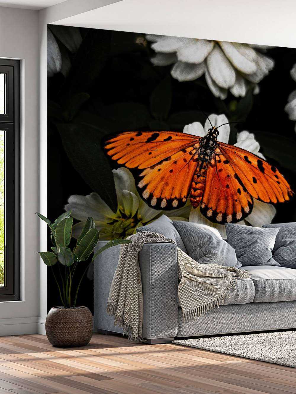 Mariposa monarca en una flor