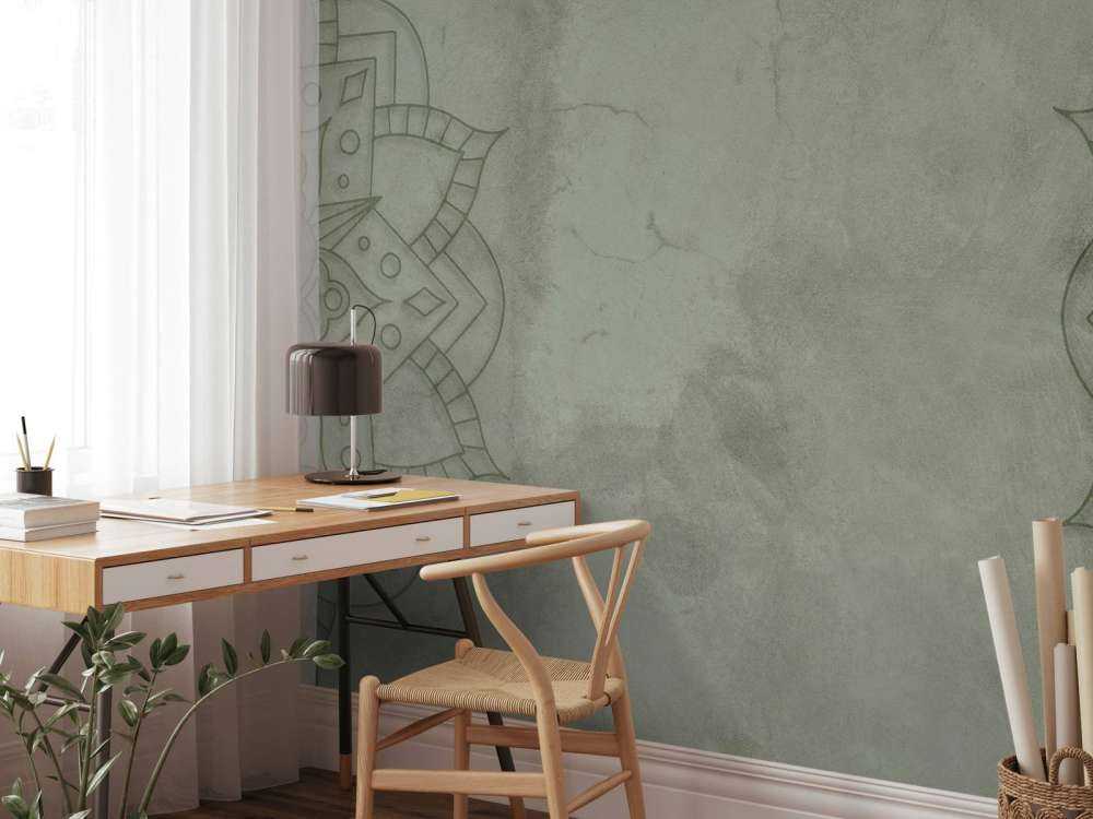 Mandala verde desgastado