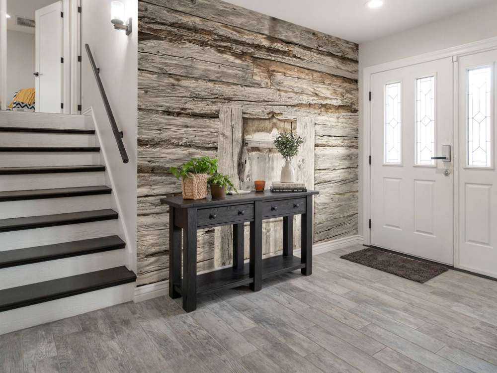 Estantes beige con puerta