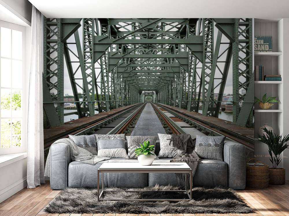 Puente ferroviario monumental De Hef en Rotterdam  