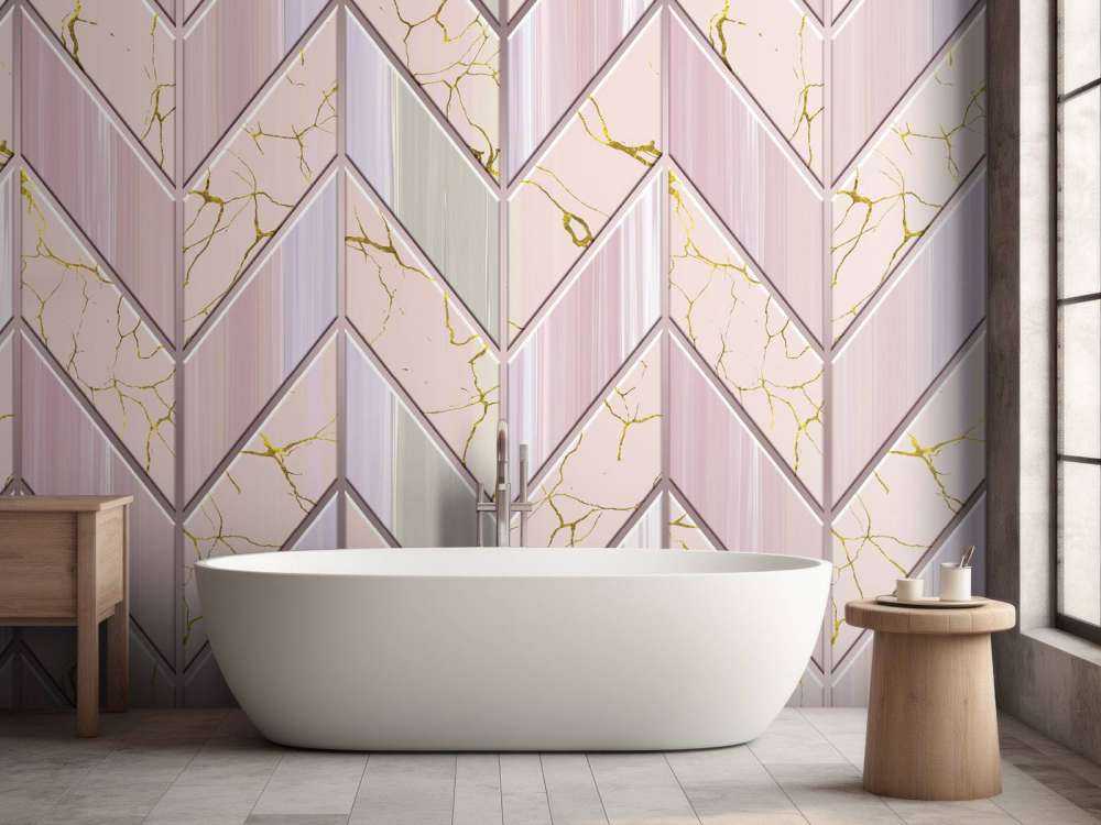 Patrón de azulejos rosa