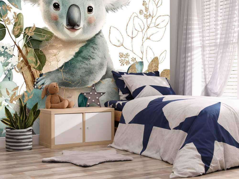 Koala sombrío en eucalipto